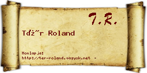 Tér Roland névjegykártya